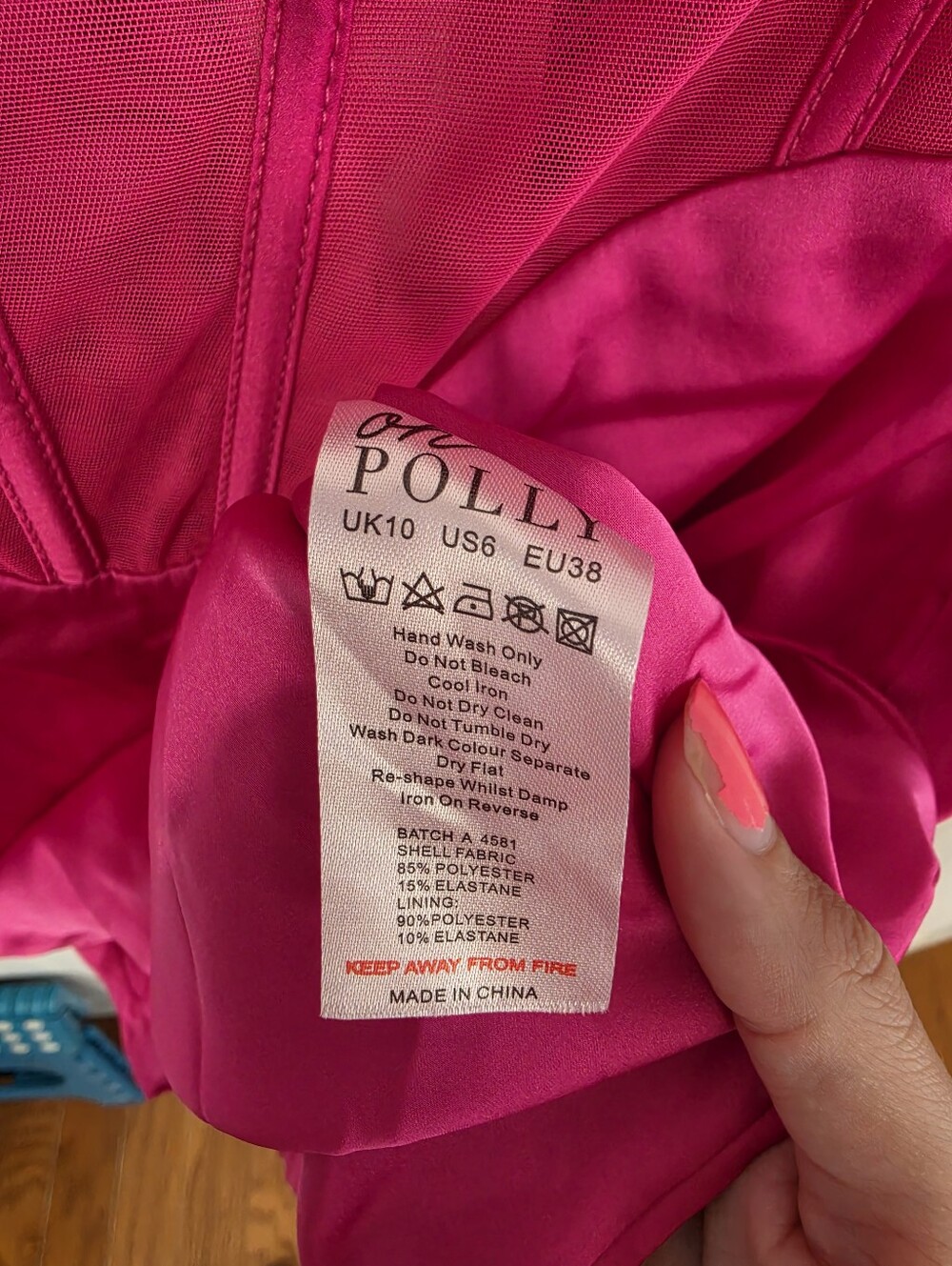 Oh Polly | NWT Satin Mesh Mini Dress Pink Size 6 - Picture 6 of 7